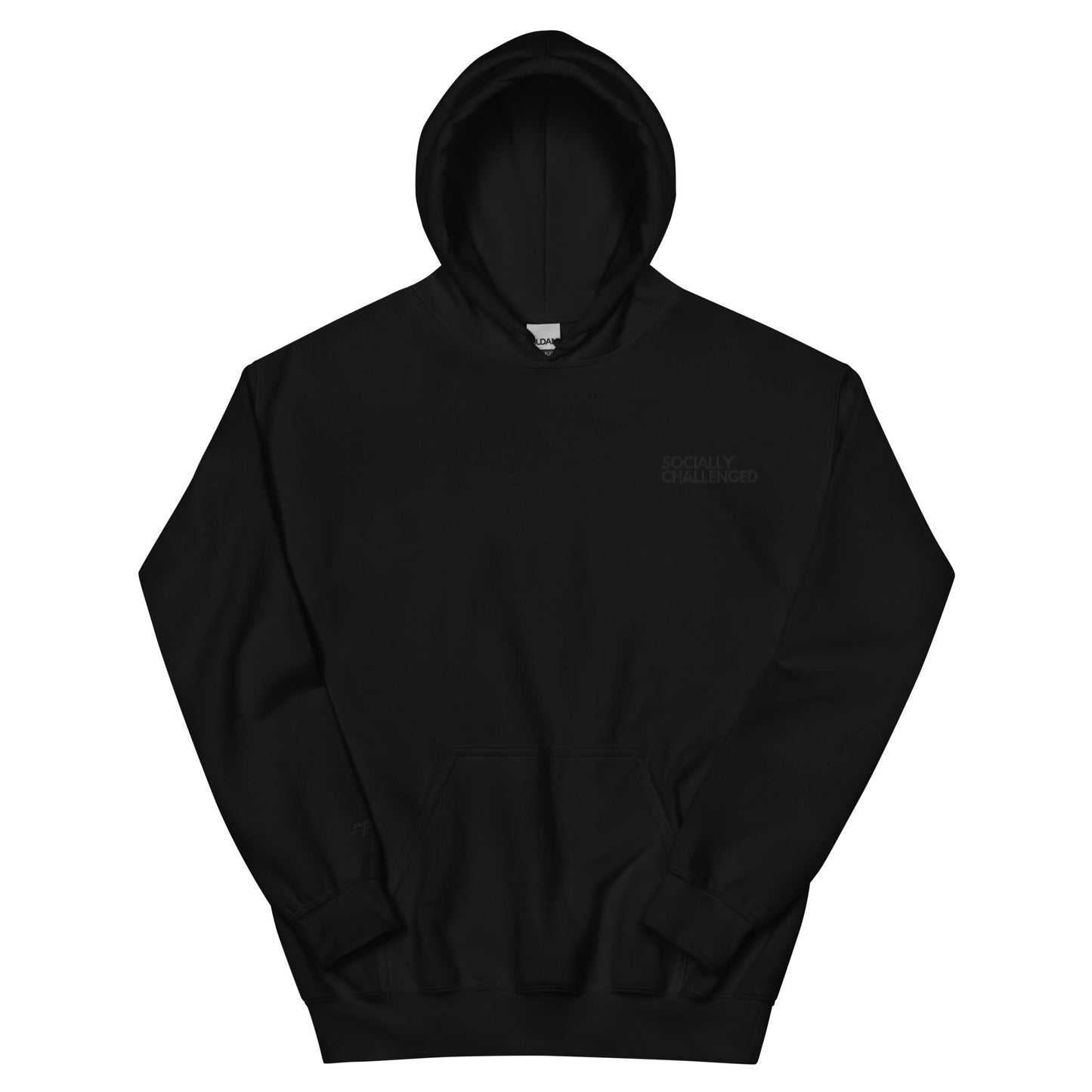 Socially Challenged_Quote_Blackout Hoodie